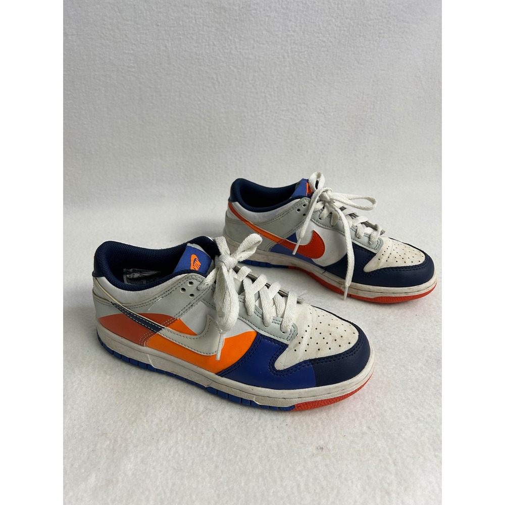 Sporty Streetwear Retro Nike Kids 5.5Y White Orange Blue Dunk Low FQ7674-100